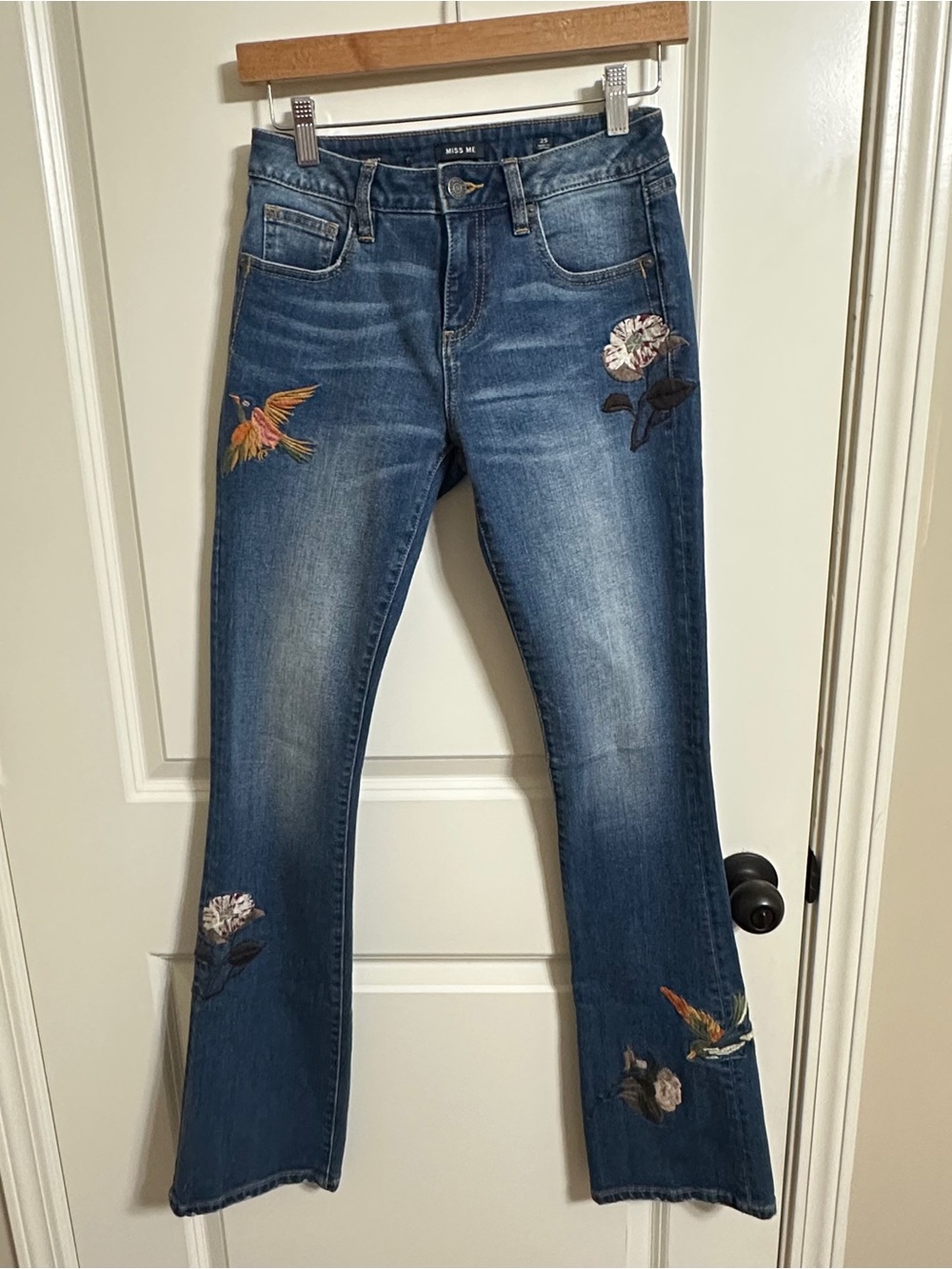 MISS ME Blue Embroidered Flare Jeans - Picture 2 of 14